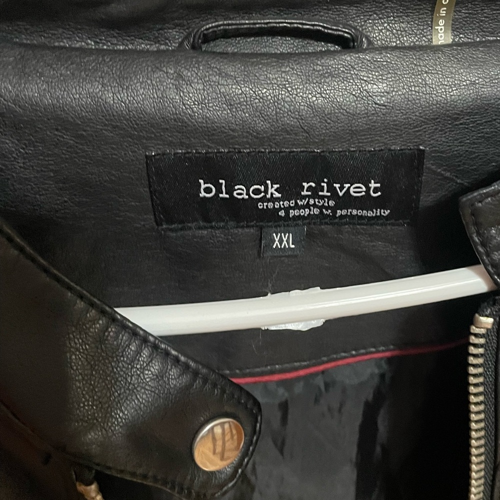 Black Rivet — Black Leather Jacket - Picture 2 of 3